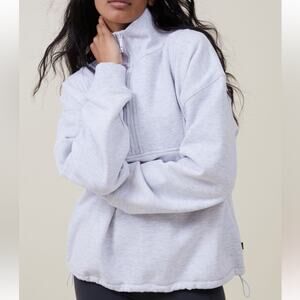 NWT Cotton On Plush Essential Half Zip Jumper Sweatshirt Pull Over Cloud Gray L